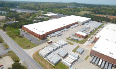 Aerial view of Colonial Cartage corporate office with maintenance facility